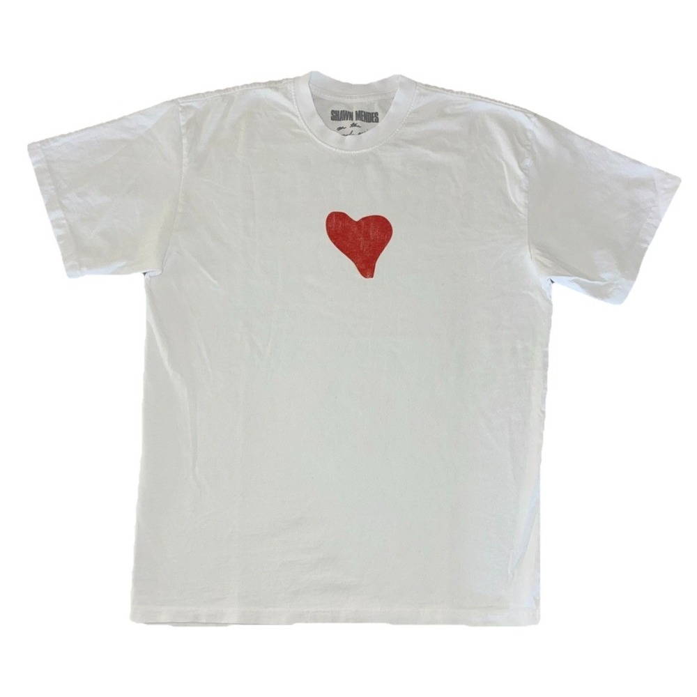Shawn Mendes T Shirt S White Heart On The Road Again Tour OTRA 2025‎ NEW *spots